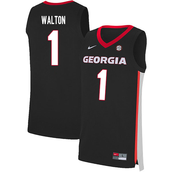 2020 Men #1 Jaykwon Walton Georgia Bulldogs College Basketball Jerseys Sale-Black - Click Image to Close